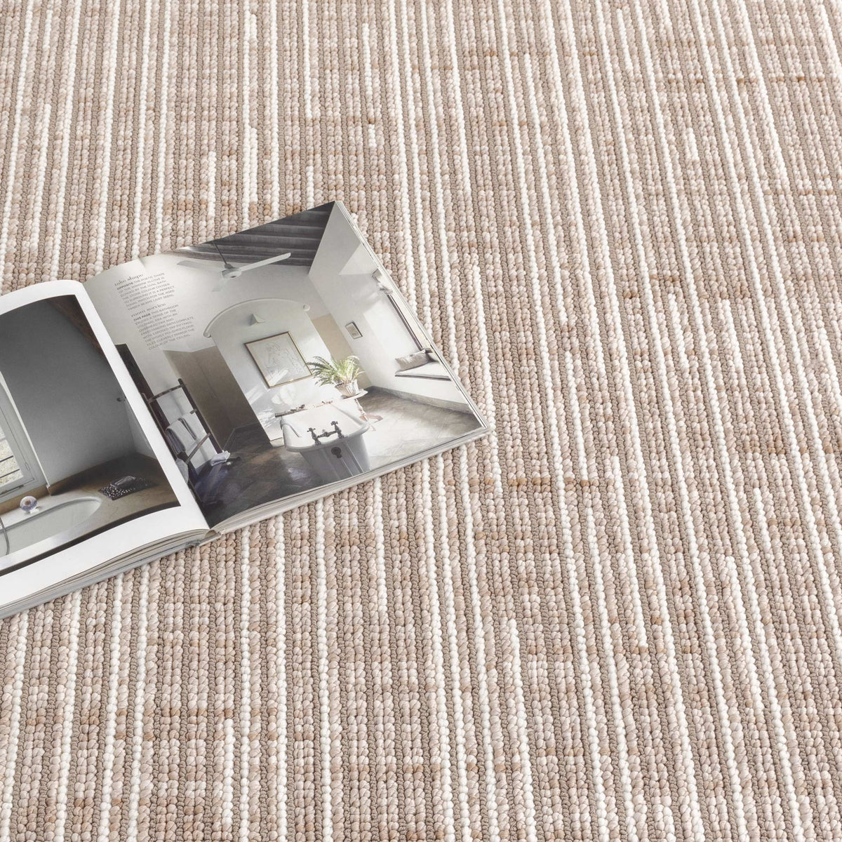 Verno Beige Ivory Loop Lines Rug - B007