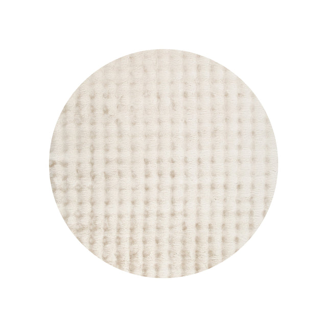 Pristine Washable Round Rug Beige