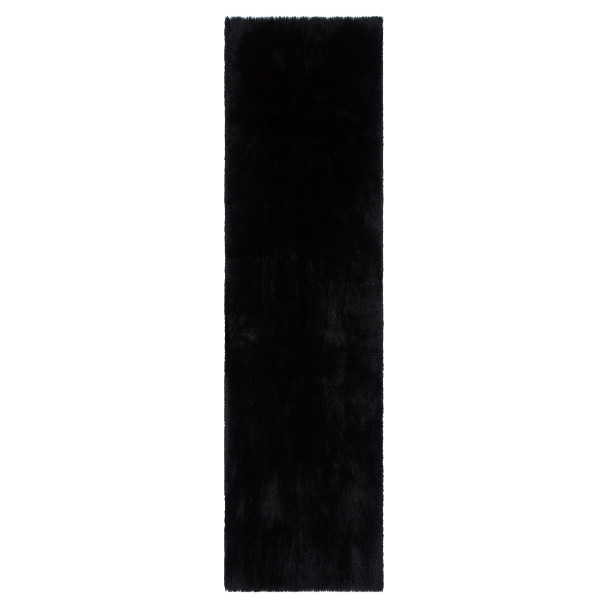 Lyla Machine Washable Shaggy Black Runner