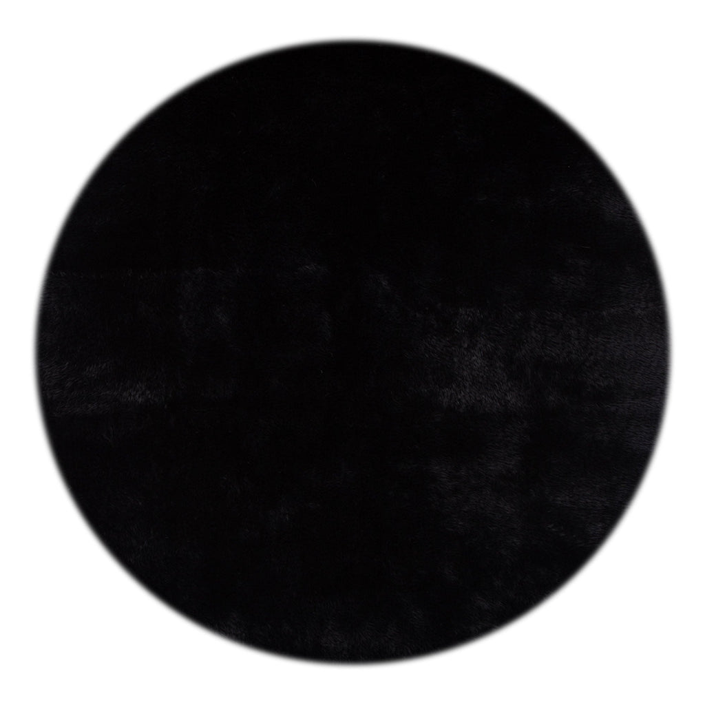 Lyla Machine Washable Shaggy Black Round Rug