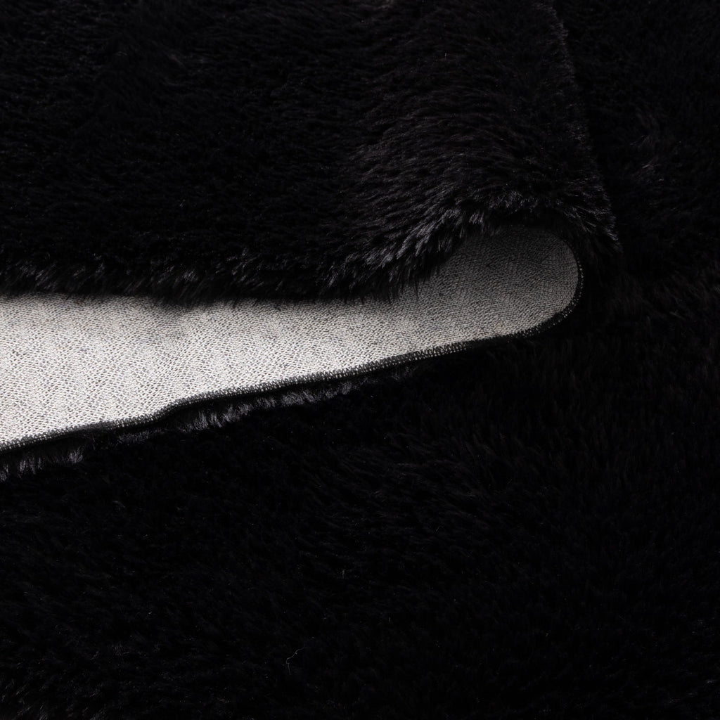 Lyla Machine Washable Shaggy Black Round Rug