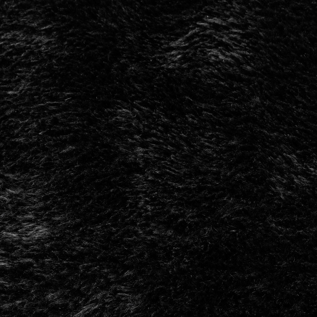 Lyla Machine Washable Shaggy Black Runner