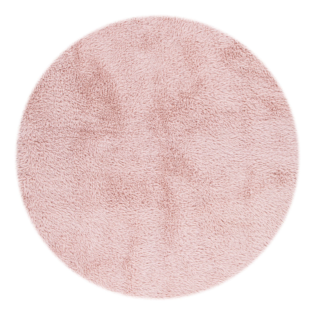 Lyla Machine Washable Shaggy Blush Round Rug
