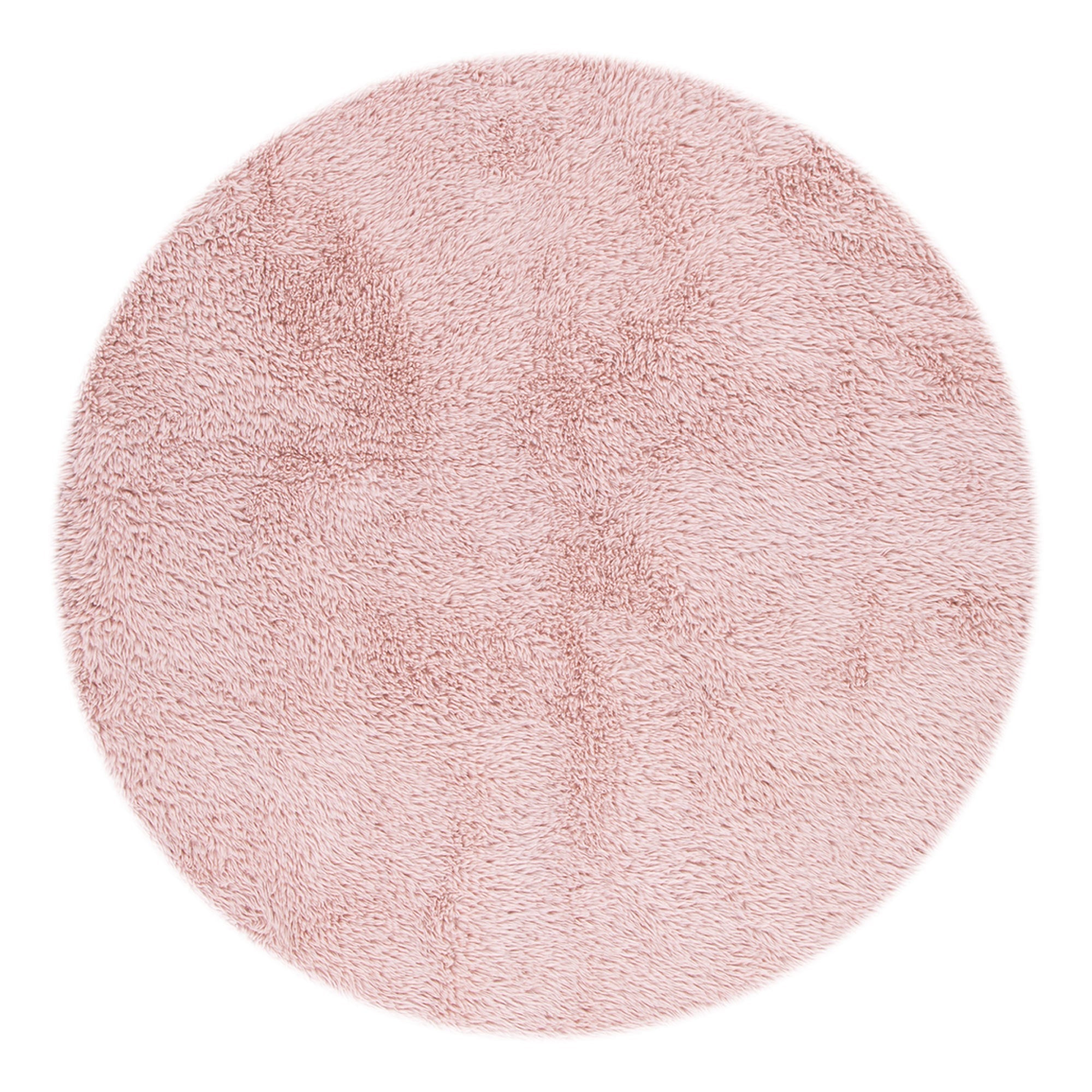 Lyla Machine Washable Shaggy Blush Round Rug