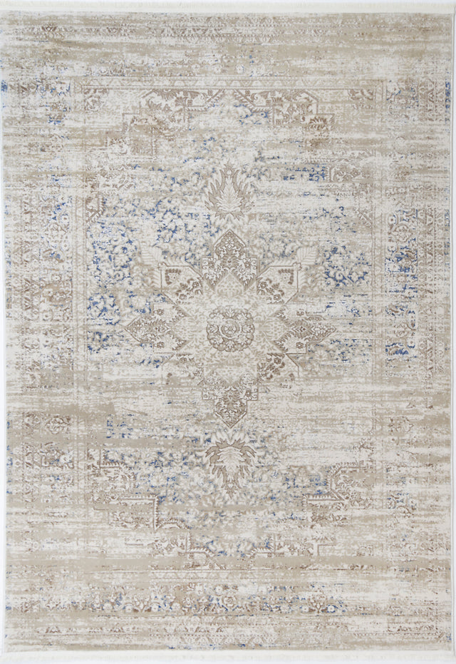 Boho Haven Medalion Beige Blue Rug - 06BBLU