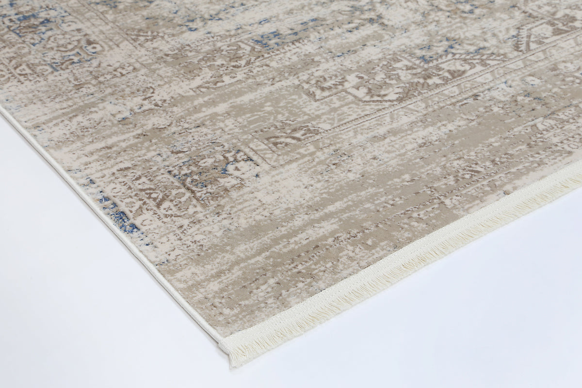 Boho Haven Medalion Beige Blue Rug - 06BBLU