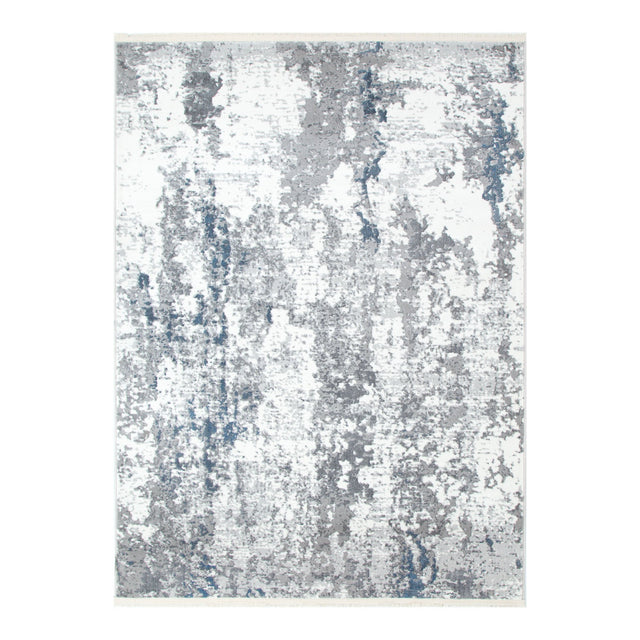 Boho Haven One Modern Grey Blue Rug - 01GBLU
