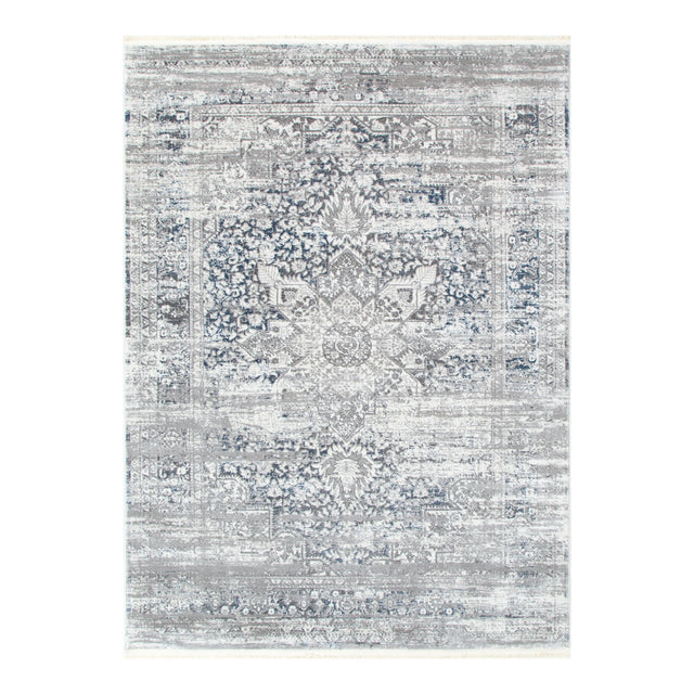 Boho Haven Medalion Grey Blue Rug - 06GBLU