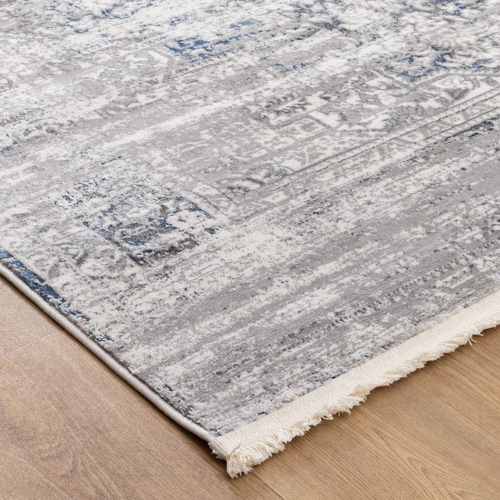 Bohemian Paradise Medalion Grey Blue Rug - 06GBLU