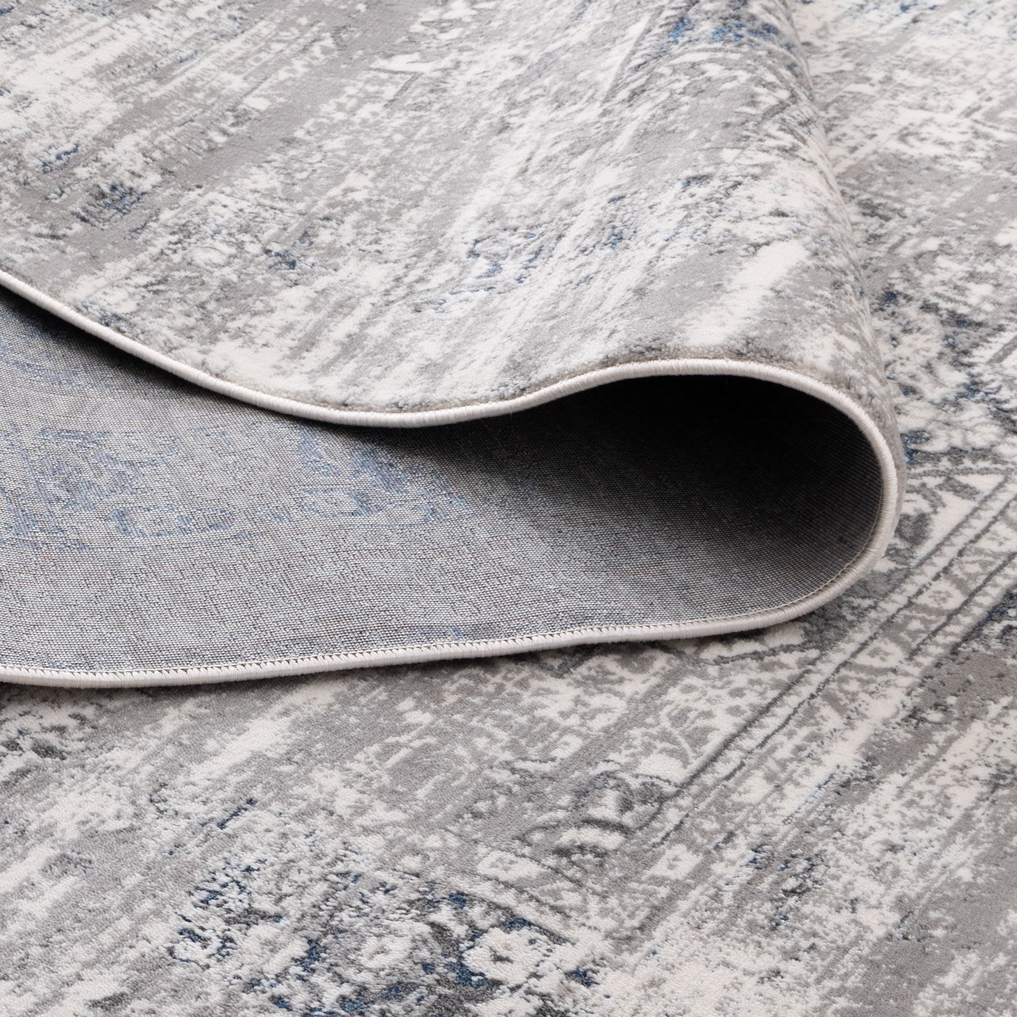 Bohemian Paradise Medalion Grey Blue Rug - 06GBLU