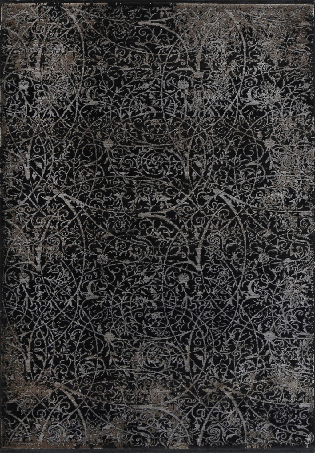Brooklyn Intricate Floral Pewter Rug