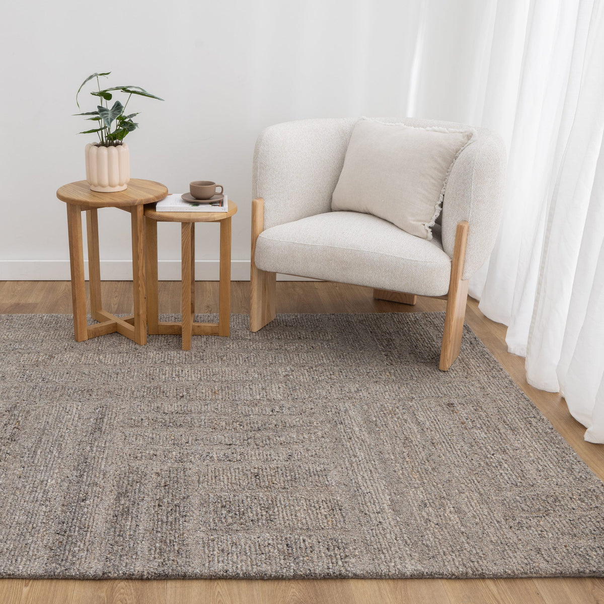 Serenade Brown Grey Modern Wool Rug