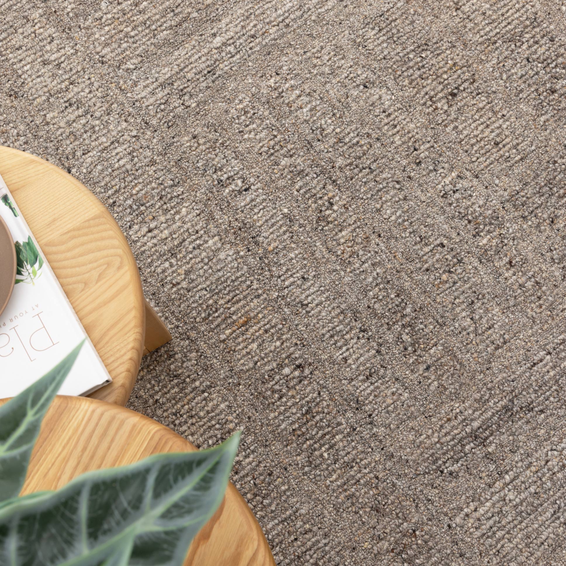 Seren Brown Grey Modern Wool Rug