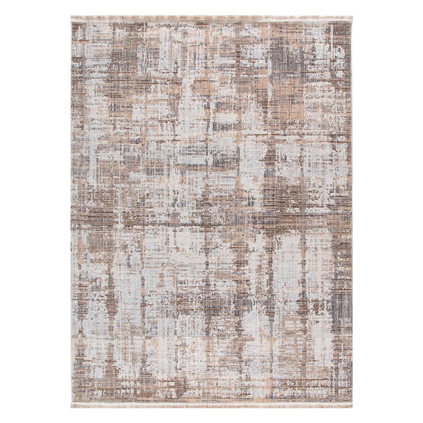 Cherie Distressed Look Watercolour Beige Grey Rug - CH08