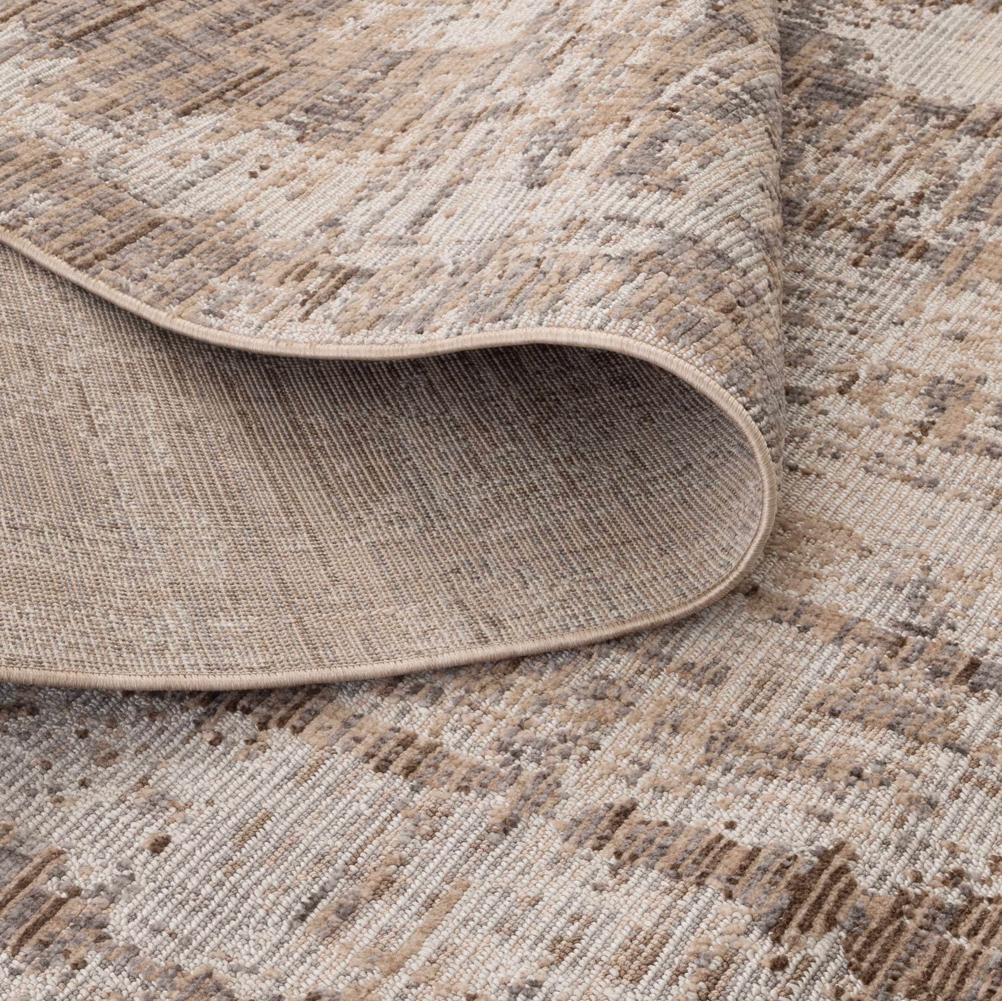 Cherie Distressed Look Watercolour Beige Grey Rug - CH08