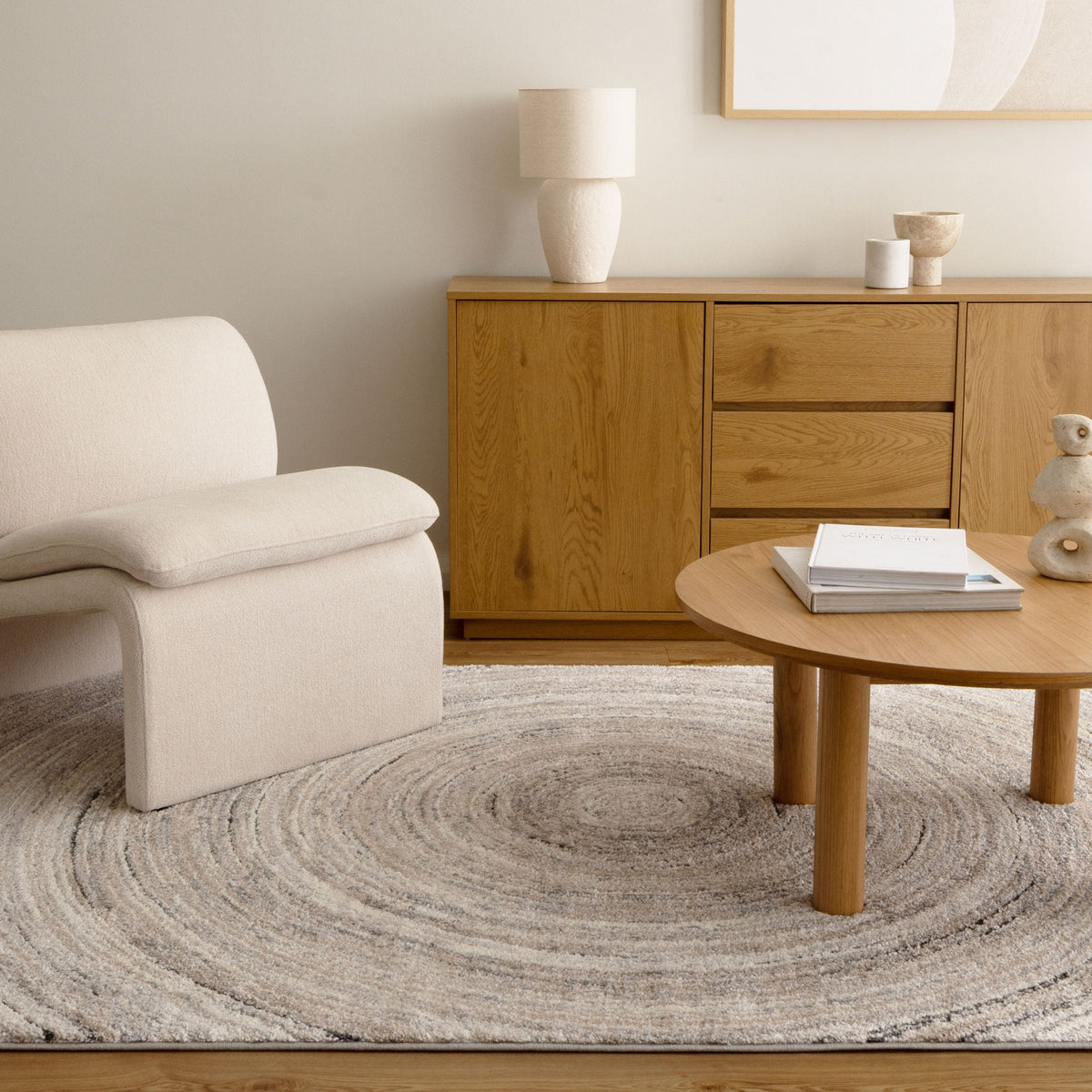 Eldorado Modern Ripple Grey Beige Rug