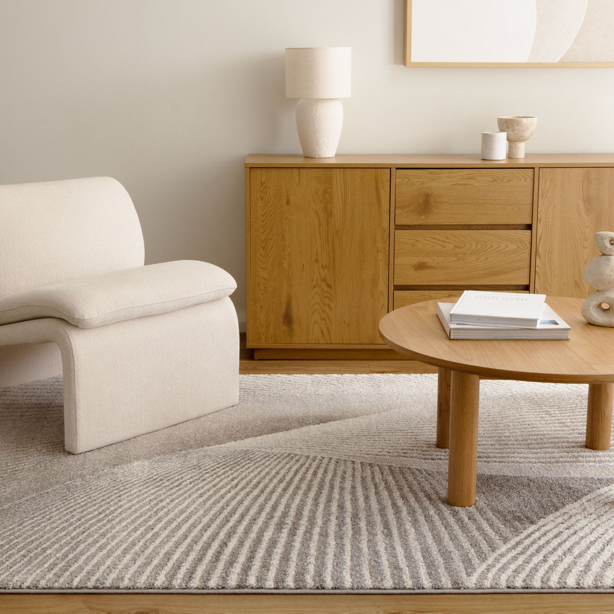 Dorado Abstract Contour Grey Beige Rug