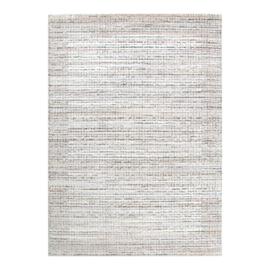 Dorado Textured Look Border Grey Beige Rug