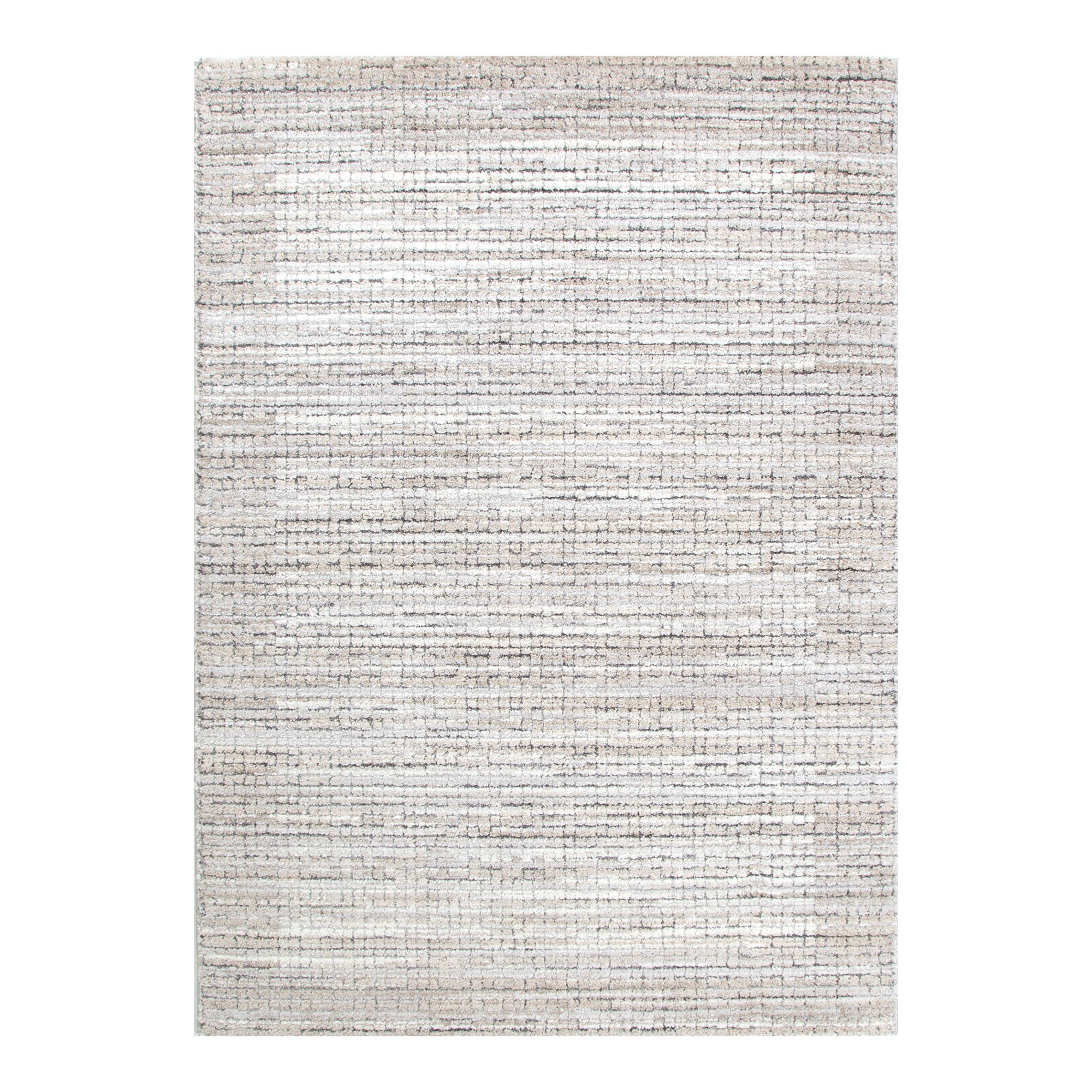 Dorado Textured Look Border Grey Beige Rug