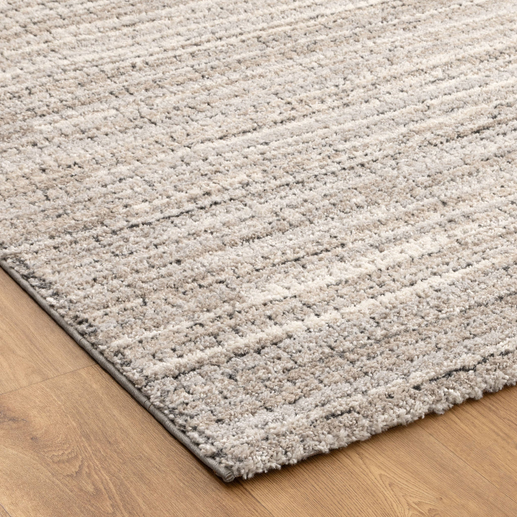 Dorado Textured Look Border Grey Beige Rug