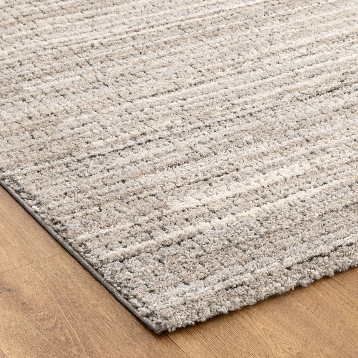 Eldorado Textured Look Border Grey Beige Rug