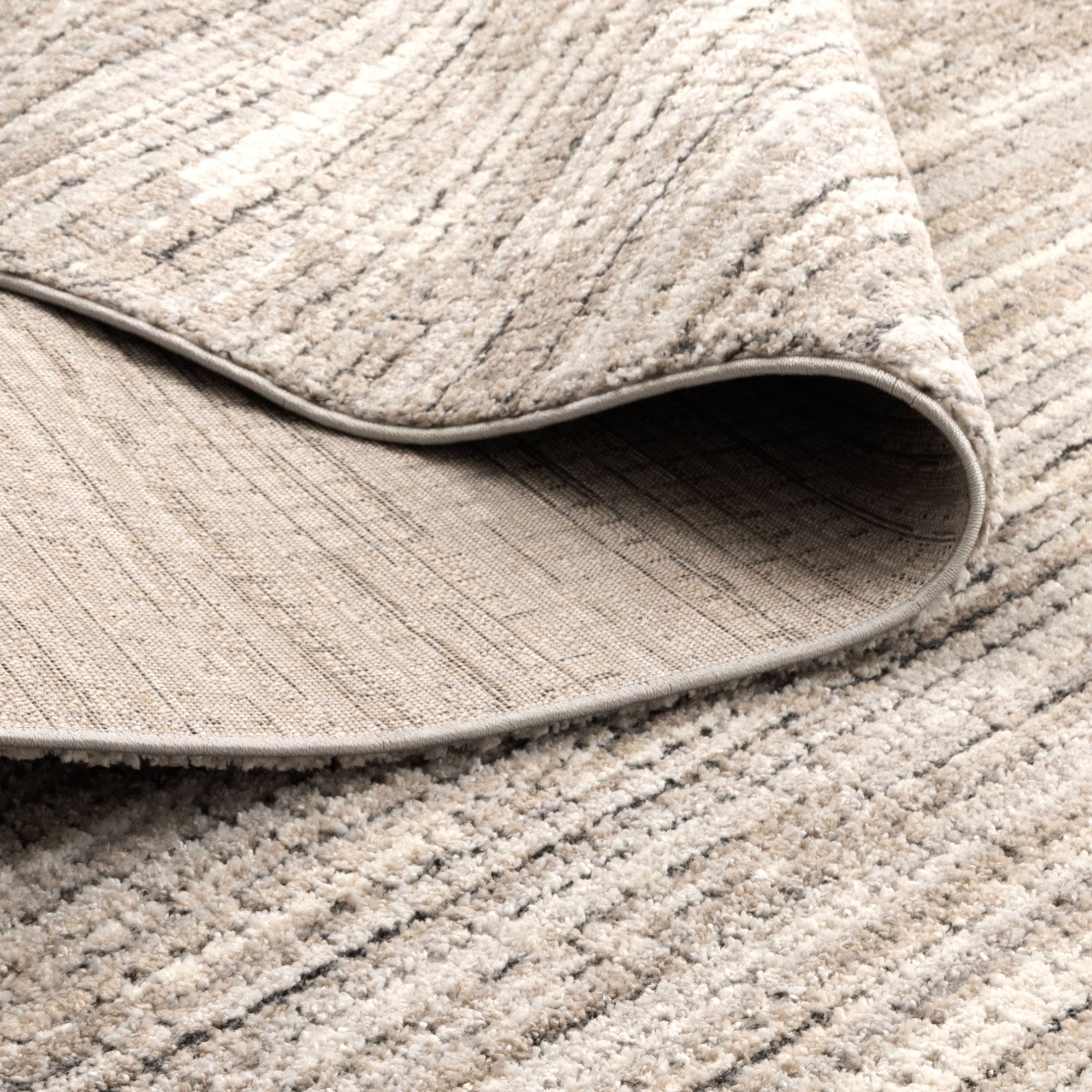 Dorado Textured Look Border Grey Beige Rug