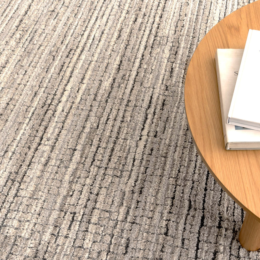 Dorado Textured Look Border Grey Beige Rug