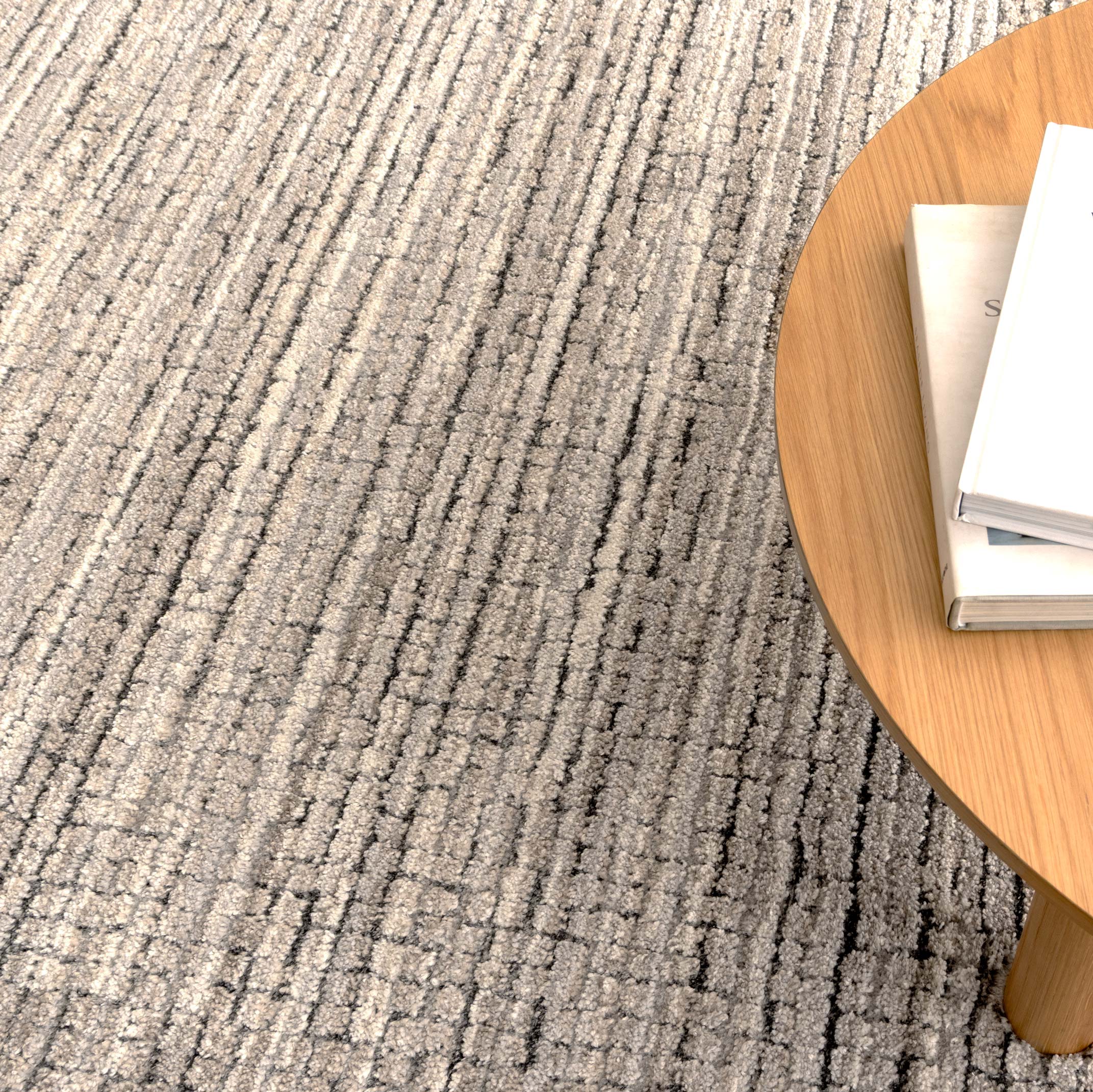 Dorado Textured Look Border Grey Beige Rug