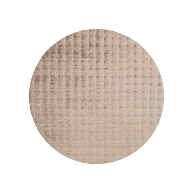 Pristine Washable Round Rug Dark Beige