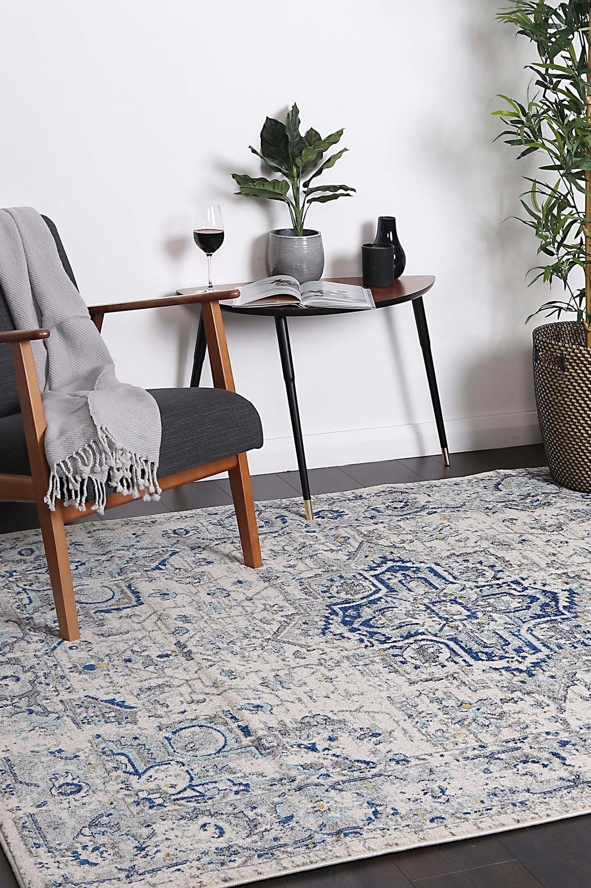 Dainty MeMontana Ivory & Blue Rug