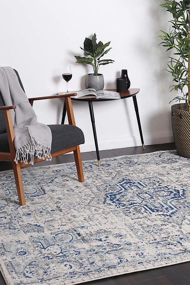Dainty MeMontana Ivory & Blue Rug
