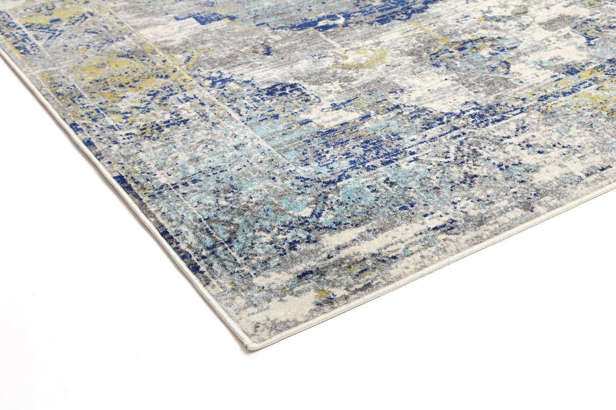Dainty Faded Blue and Yellow Rug