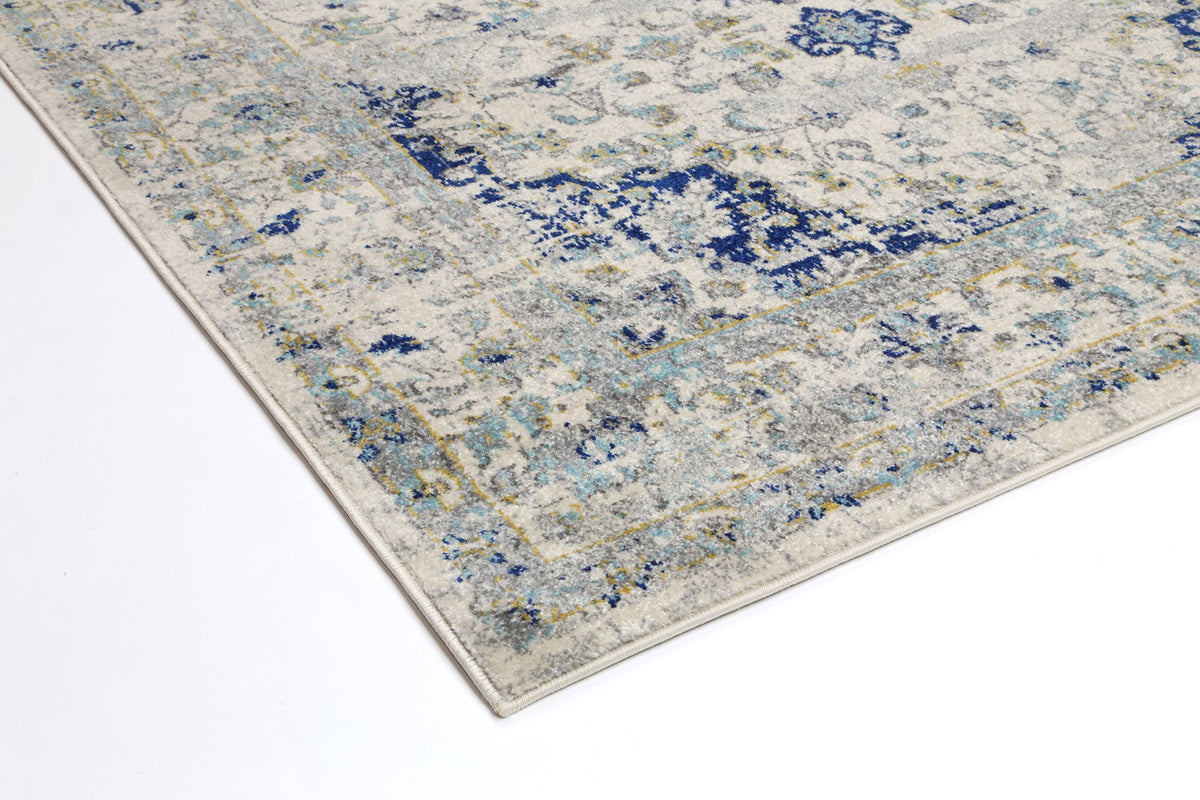 Dainty Magnificance Ivory and Blue Rug