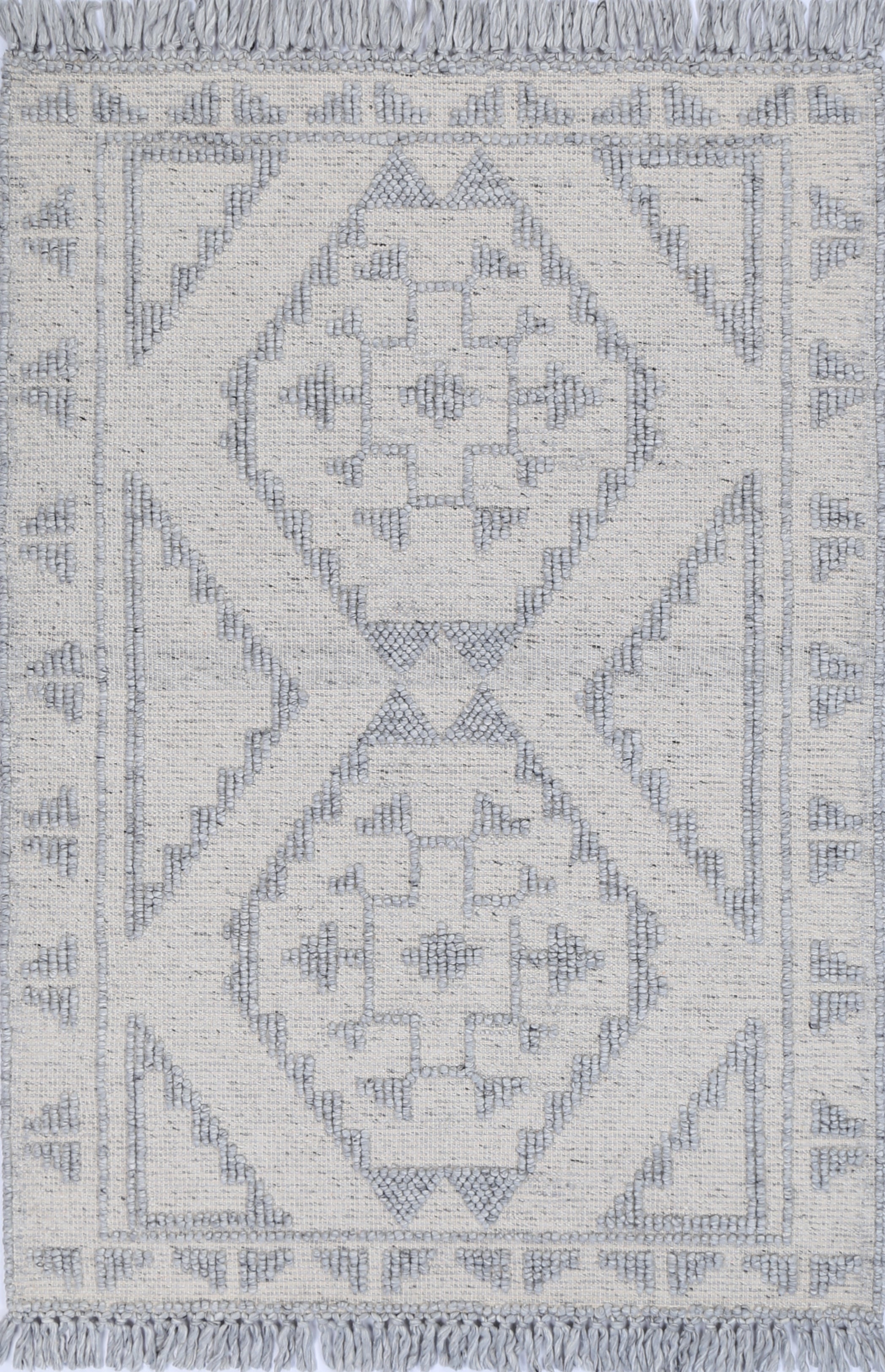 Diego Ornamental Grey Wool Rug - DIEG03