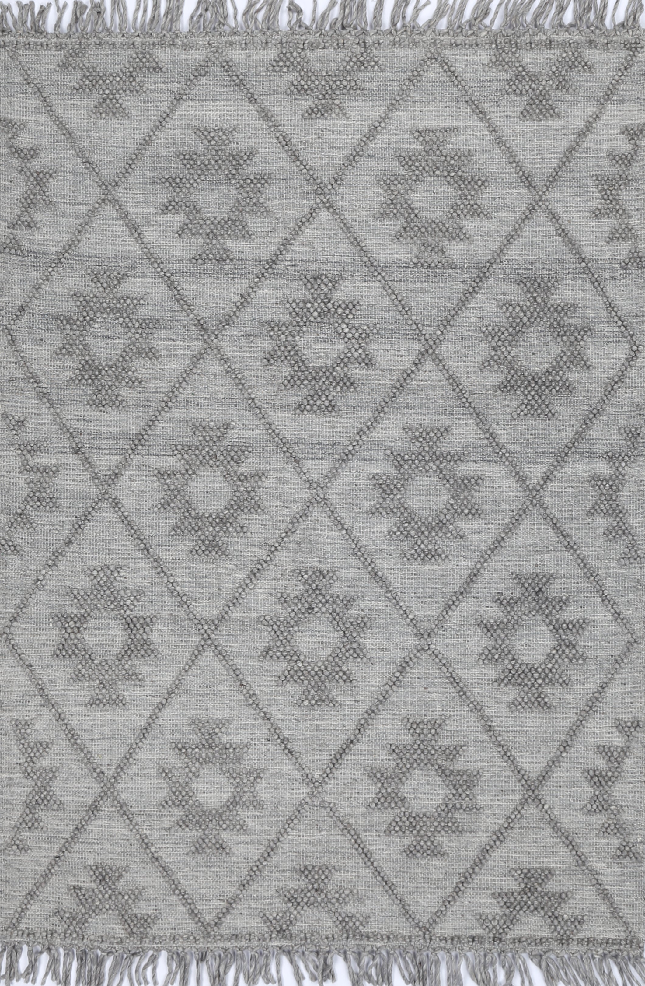 Diego Geometric Grey Multi Wool Rug - DIEG04