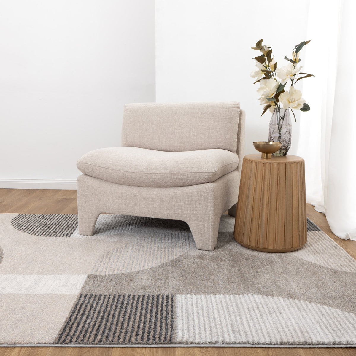 Eldorado Grey Beige Arches Rug - D001