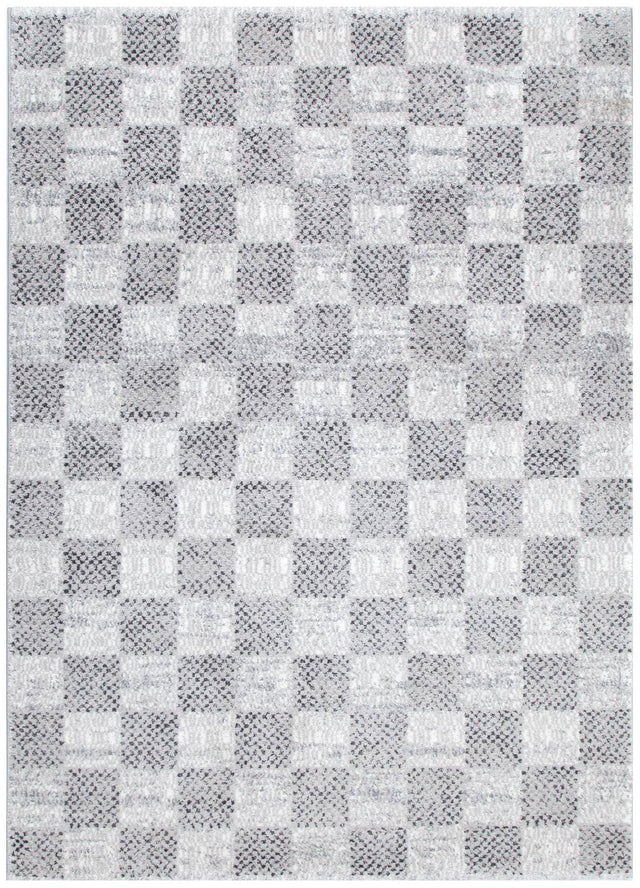 Eldorado Grey Checkered Rug - D002