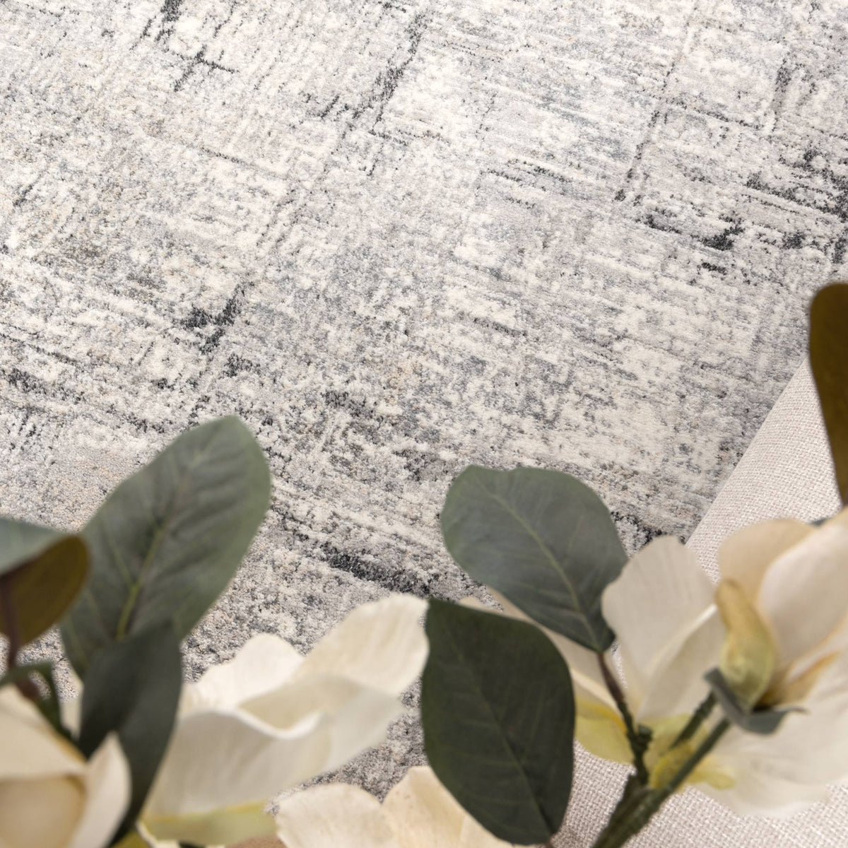 Eldorado Grey Distressed Lines Rug - D003