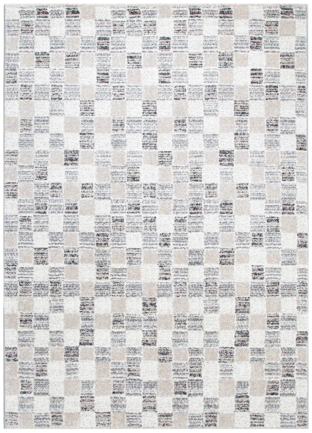 Eldorado Grey Beige Checkered Rug - D004