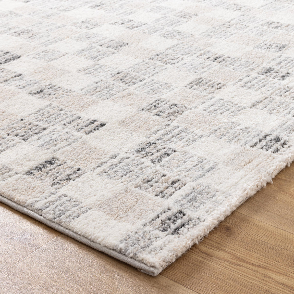 Eldorado Grey Beige Checkered Rug - D004