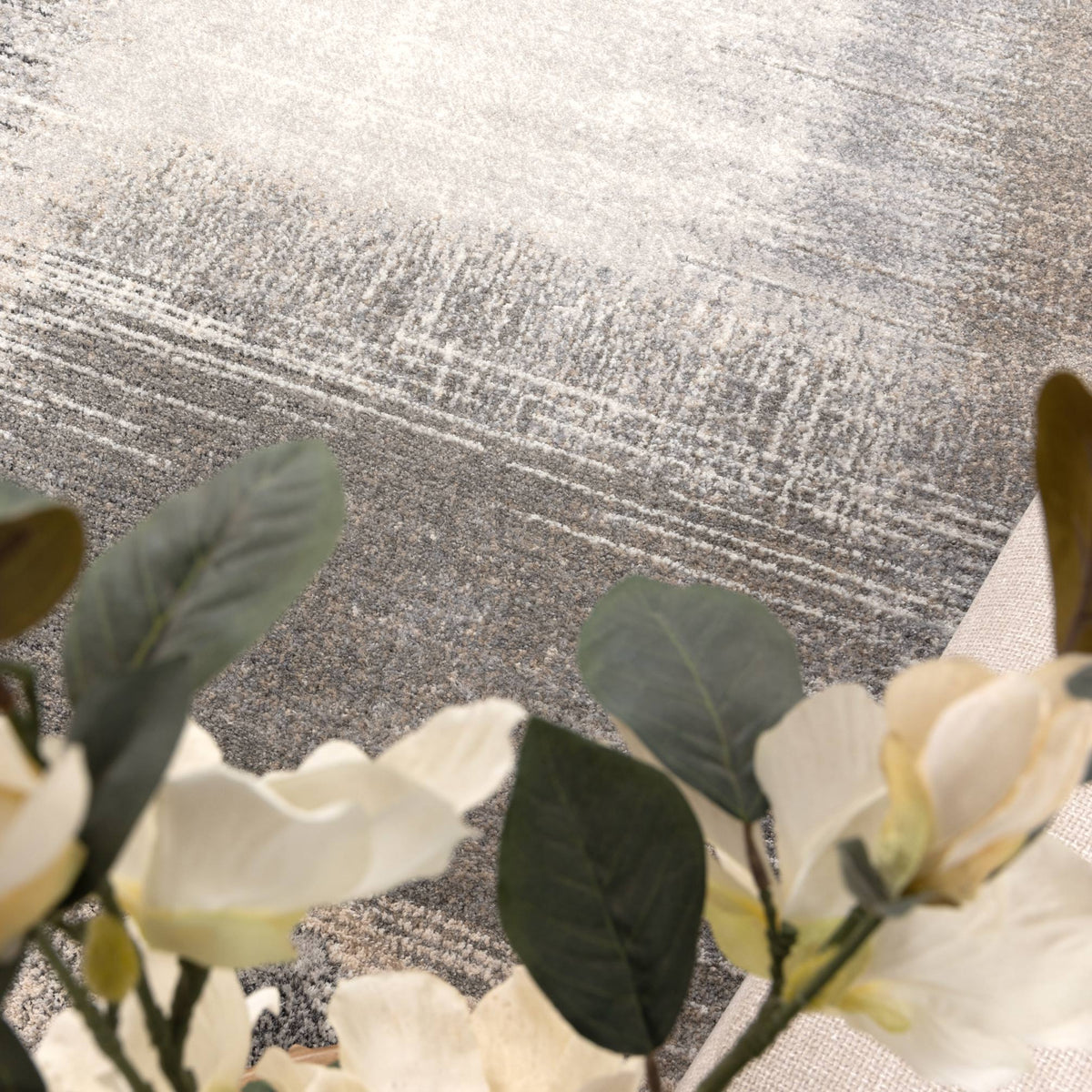 Eldorado Grey Beige Faded Abstract Rug - D005