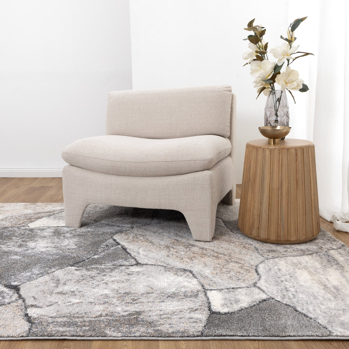 Eldorado Grey Beige Sandstone Rug - D006