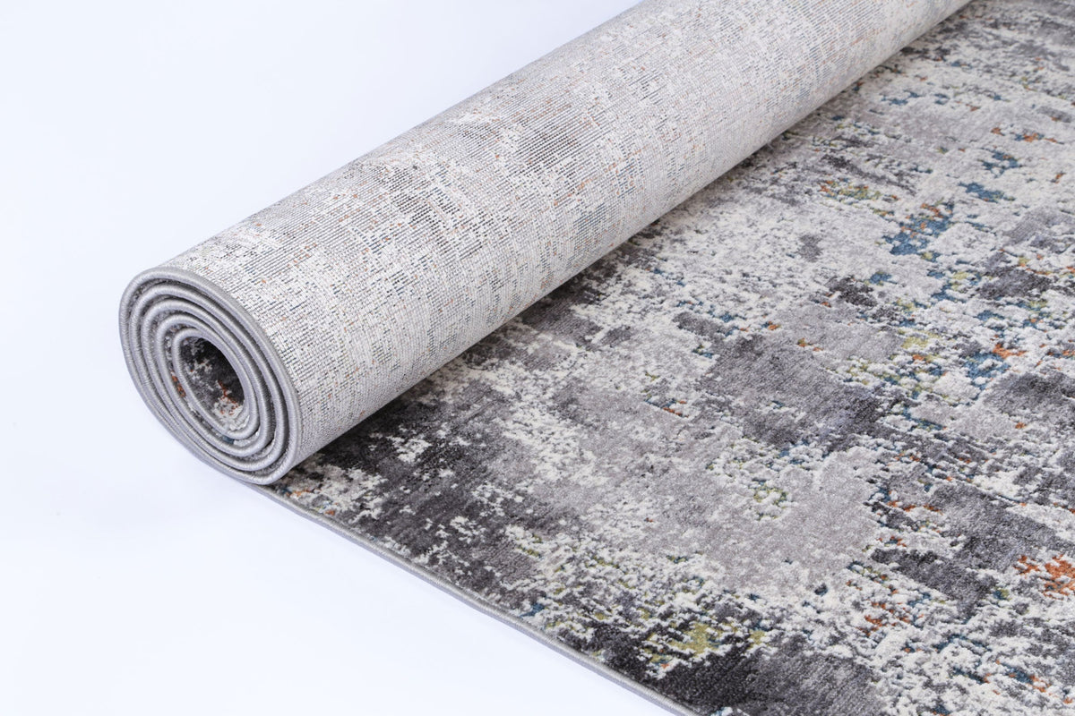 Almira Distressed Watercolour Grey Multi Rug