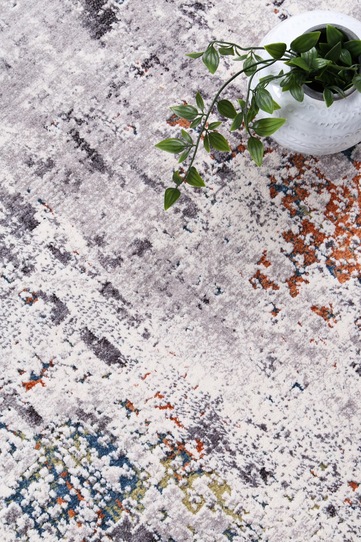 Almira Distressed Watercolour Grey Multi Rug