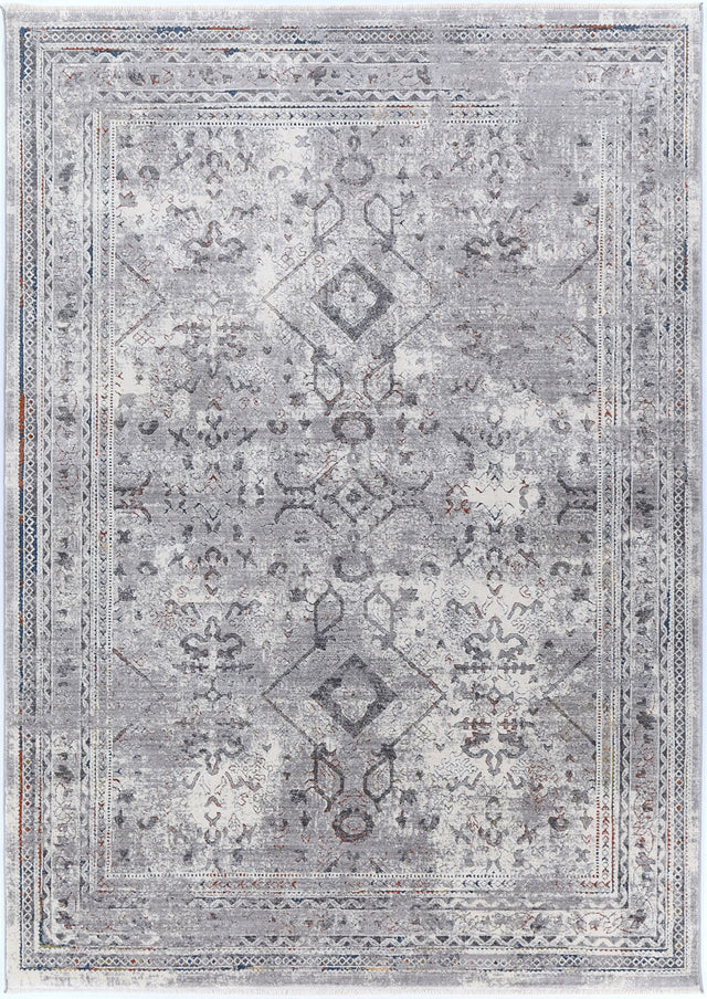 Almira Border Diamond Grey Multi Rug