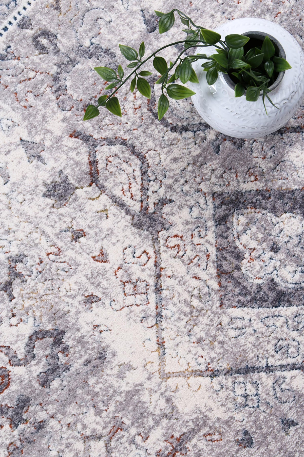 Almira Border Diamond Grey Multi Rug