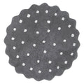 Tranquil Round Scalloped Kids Rug Grey: New Arrival