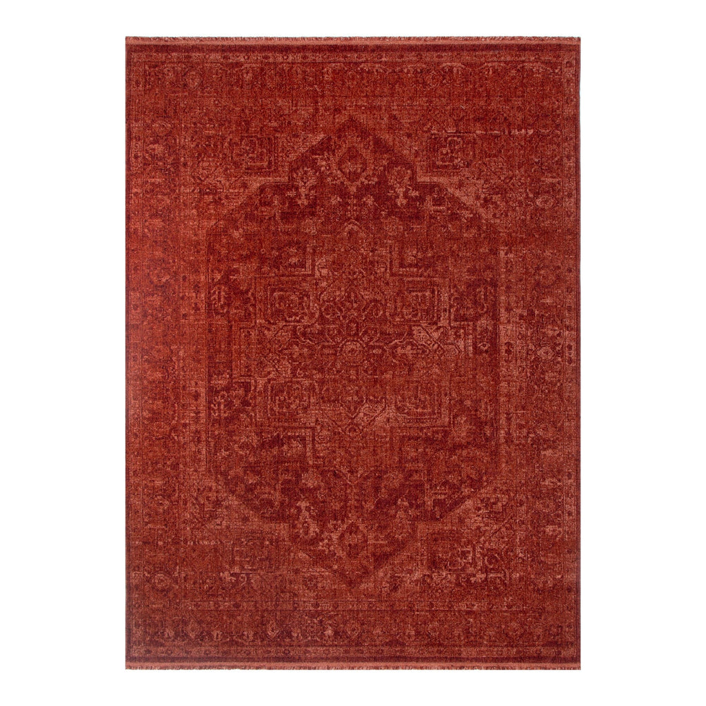 Heritage Distressed Medallion Rust Rug - H101 (Different Tassel)