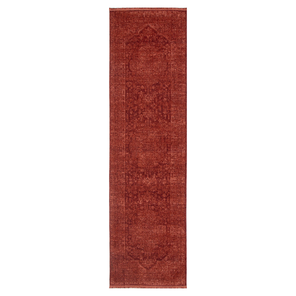Heritage Distressed Medallion Rust Runner- H101 (Different Tassel)