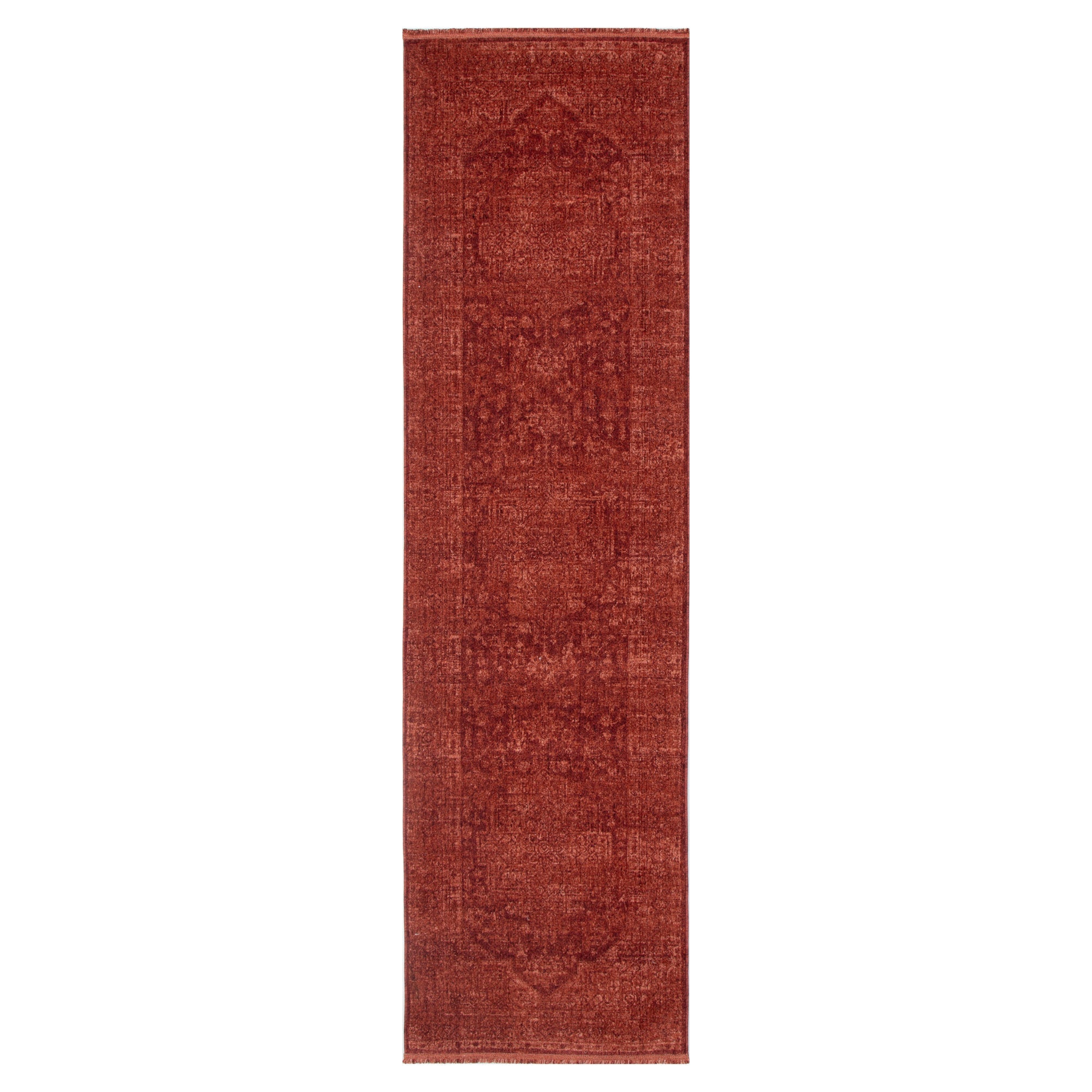 Heritage Distressed Medallion Rust Runner- H101 (Different Tassel)